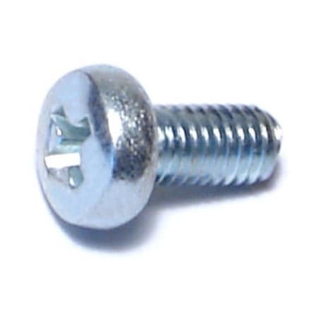 Midwest Fastener M3-0.50 x 6 mm Phillips Pan Machine Screw, Zinc Plated Steel, 50 PK 51531